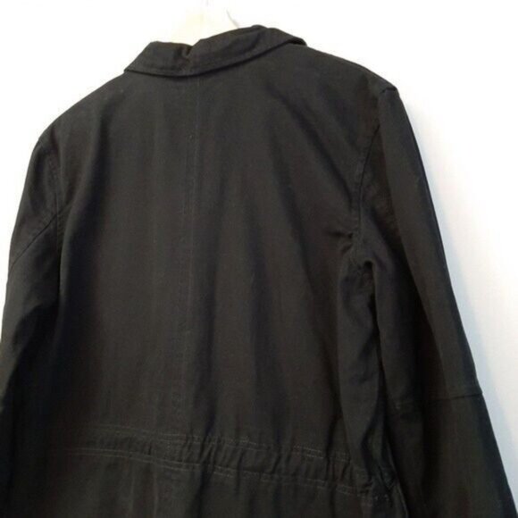 JOE FRESH | Cotton Canvas Utility Shacket Full-Zip Jacket Black Sz M - Picture 8 of 11